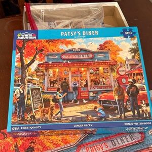 White Mountain Patsy's Diner Puzzle - Vibrant Autumn Scene